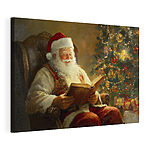 Cuadros Cuadro de un Papá Noel leyendo un libro