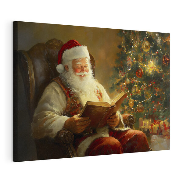 Cuadro de un Papá Noel leyendo un libro Cuadros Cuadro de un Papá Noel leyendo un libro