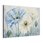 Cuadros Cuadro de flores sobre fondo azul