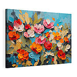 Cuadros Cuadro de flores sobre un fondo azul