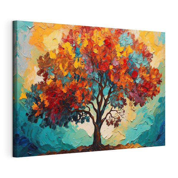 Cuadro de un árbol con hojas de colores Cuadros Cuadro de un árbol con hojas de colores