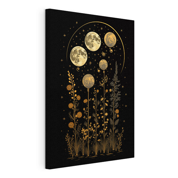 Las fases de la Luna sobre un fondo negro Cuadros Las fases de la Luna sobre un fondo negro