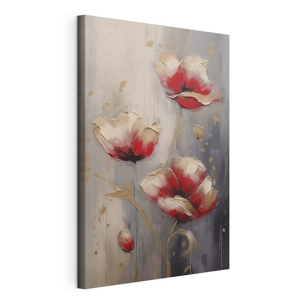 Cuadros Cuadro de flores sobre fondo gris