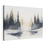 Cuadros Pintura en acuarela de un bosque nevado