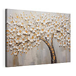 Cuadros Cuadro de un árbol con flores blancas