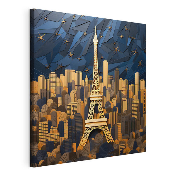 La Torre Eiffel en medio de un paisaje urbano de papel Cuadros La Torre Eiffel en medio de un paisaje urbano de papel