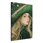 Cuadros Mujer con un sombrero verde