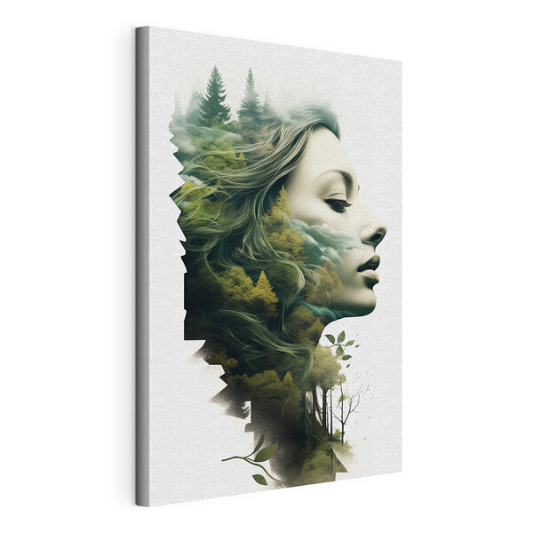 Cuadros Rostro de una mujer con árboles y nubes (SKU: s43205) Cuadros Cuadros Rostro de una mujer con árboles y nubes (SKU: s43205)