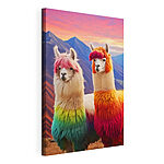 Cuadros Dos llamas con el pelo de los colores del arcoíris