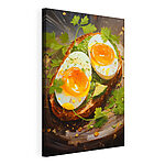 Cuadros Una obra maestra de huevos frescos sobre una tostada de colores vivos