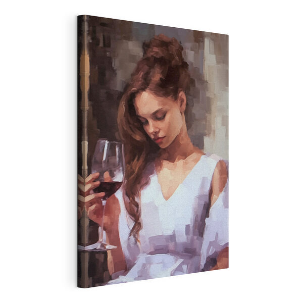 Mujer con una copa de vino en la mano Cuadros Mujer con una copa de vino en la mano