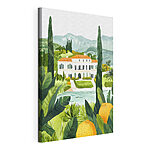 Cuadros Casa con piscina y árboles