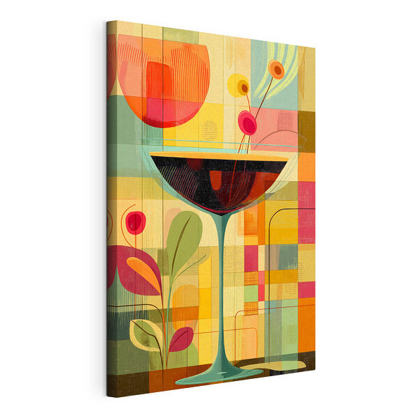 Ilustración a todo color de una copa de martini Cuadros Ilustración a todo color de una copa de martini