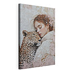 Cuadros Mujer con un leopardo