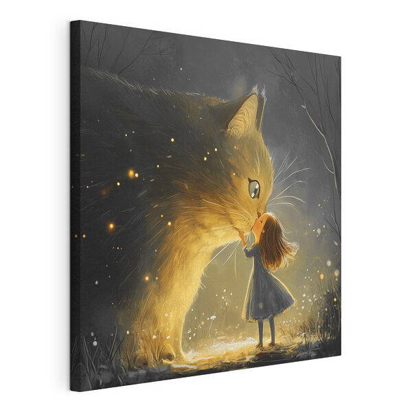 Cuadros Una niña besando a un gato (SKU: s40825) Cuadros Cuadros Una niña besando a un gato (SKU: s40825)