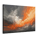 Cuadros Cielo nublado con nubes de color naranja y gris