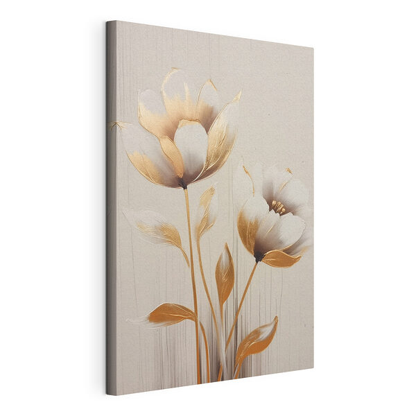 Cuadros Pintura de flores sobre una superficie blanca