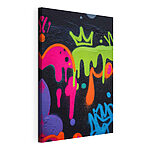 Cuadros Graffiti de colores vivos sobre fondo oscuro