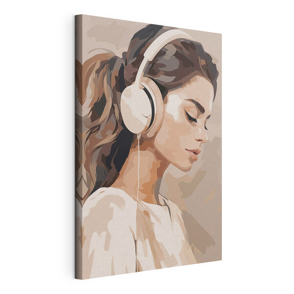 Mujer con auriculares Cuadros Mujer con auriculares