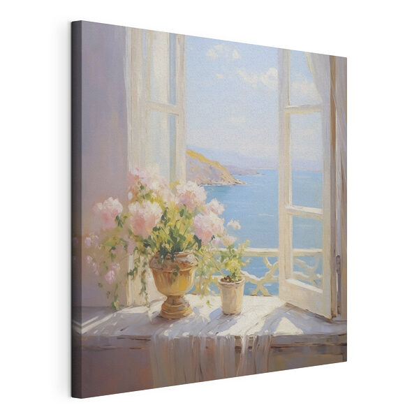 Cuadros Cuadros Cuadro de flores en el alféizar de una ventana (SKU: s48053)