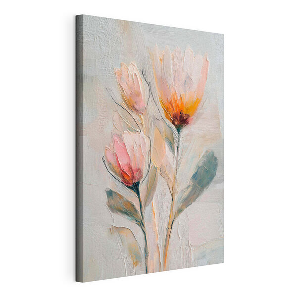 Cuadros Pintura de flores sobre una superficie blanca
