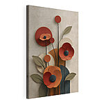 Cuadros Decoración de pared con flores y hojas
