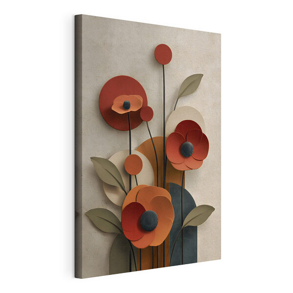 Cuadros Decoración de pared con flores y hojas