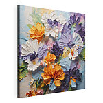 Cuadros Cuadro de flores sobre un fondo azul