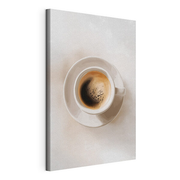 Una taza de café sobre un platillo Cuadros Una taza de café sobre un platillo