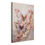 Cuadros Mariposas en una pared con flores