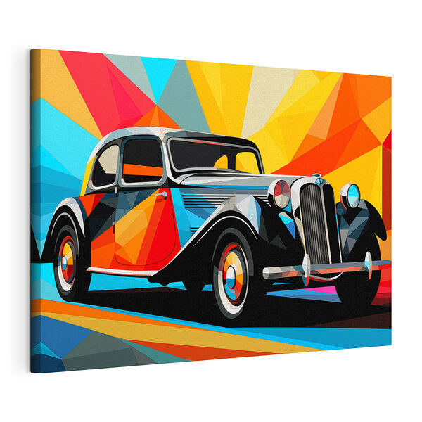 Cuadros Un coche de colores en una carretera