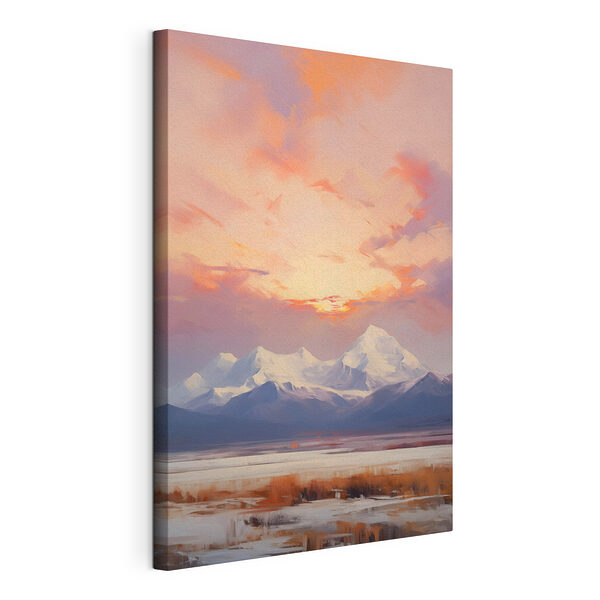 Cuadros Cordillera con un cielo rosado