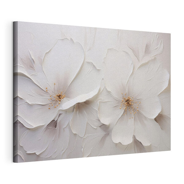 Cuadros Cuadro con flores blancas en la pared