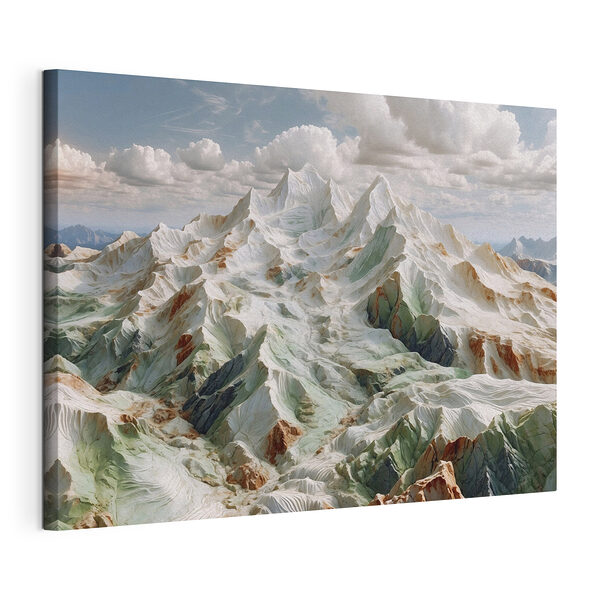 Cuadros Montaña nevada con nubes en el cielo