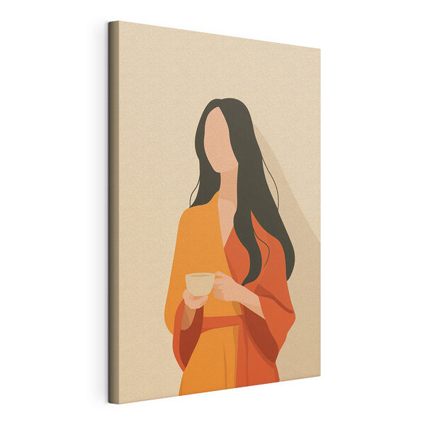 Cuadros Mujer con una taza en la mano