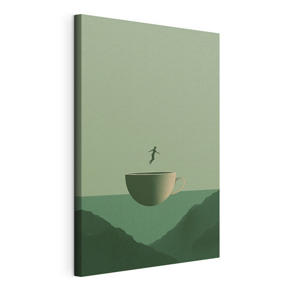 Cuadros Una persona que se lanza dentro de una taza