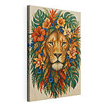 Cuadros Cuadro de un león con flores