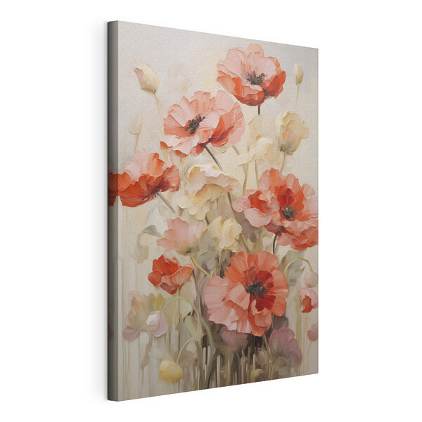 Cuadros Pintura de flores sobre una superficie blanca