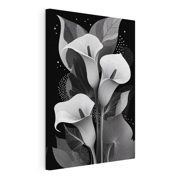 Cuadros Elegante diseño floral en tonos monocromáticos