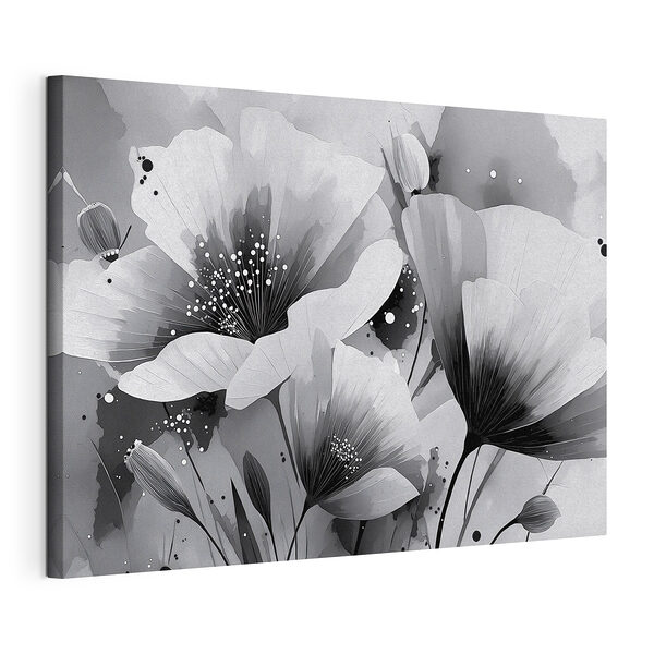 Cuadros Delicadas flores en una elegancia monocromática
