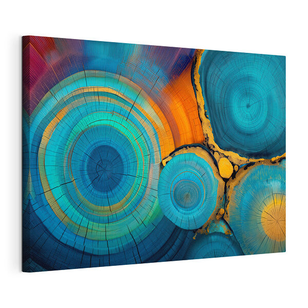 Cuadros Motivos concéntricos de colores en la madera