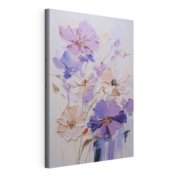 Cuadros Pintura de flores sobre una superficie blanca