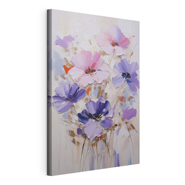 Cuadros Pintura de flores sobre una superficie blanca