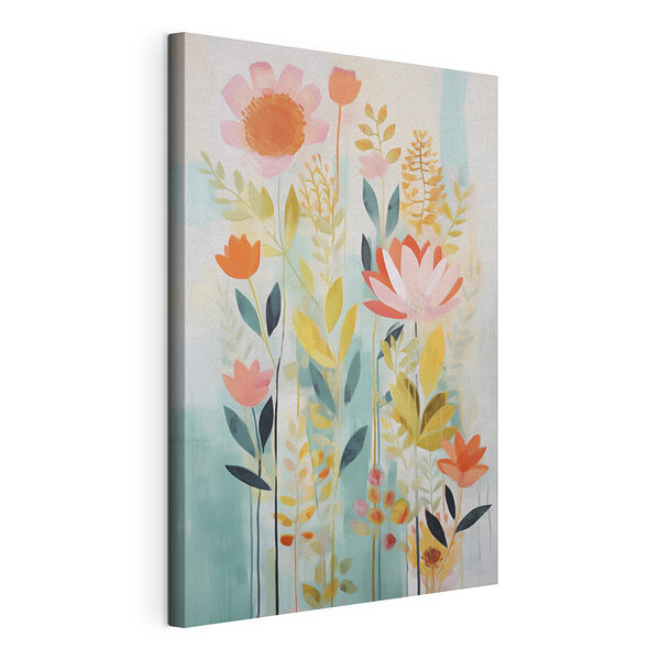 Cuadros Pintura de flores y hojas