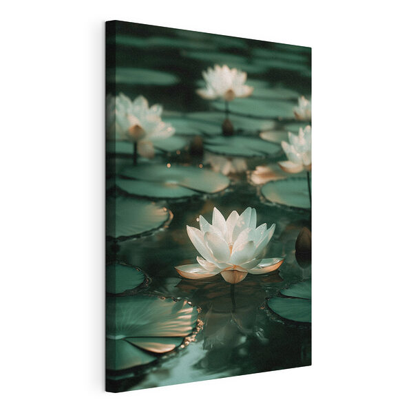 Cuadros Flor blanca sobre el agua