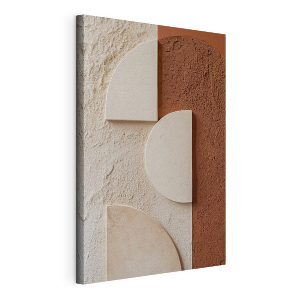 Cuadros Pared con formas blancas y marrones