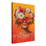 Cuadros Cuadro de una mujer con flores en la cabeza