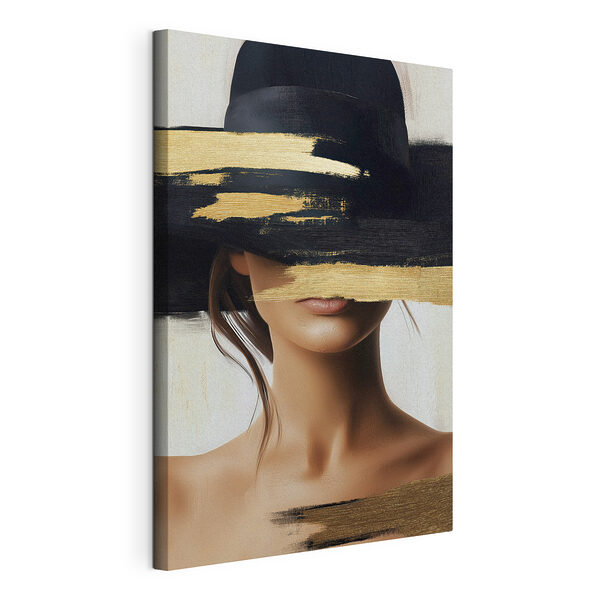 Cuadros Mujer con un sombrero que le tapa la cara