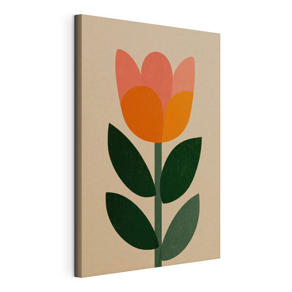 Cuadros Flor con hojas en un tallo