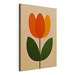 Cuadros Flor con hojas naranjas y verdes